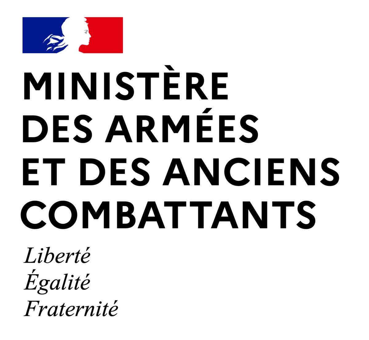 République française — Ministère des Armées et des Anciens Combattants — Liberté Égalité Fraternité